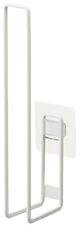 Yamazaki 5989 Tower Film Hook Selbstklebender Toilettenpapierhalter, weiß, Stahl/Silikon/Polycarbonat/PET/Polyurethan, minimalistisch, 7,3 x 3,7 x 25 cm (L x B x H)