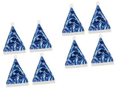 ABOOFAN 8 Stk Weihnachtsfeier Weihnachtsmann-Mütze Gorros Navideños für Erwachsene Blau Weihnachtsmützen Weihnachtskopfschmuck Weihnachtsmütze für Erwachsene Erwachsener Hut Kopfbedeckung
