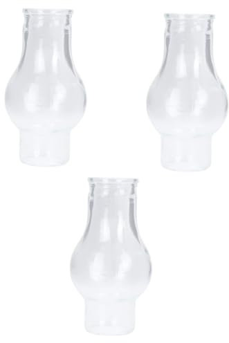 HOMSFOU 3St Lampenschirm Schornstein Schirm aus klarem Glas Ersatzglas für Petroleumlampen Laterne Kerzenhalter Lampenzubehör aus Glas Zubehör für Öllampen zu Hause Haushalt