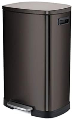 NOLLAM Poubelle Poubelle étagée en acier inoxydable 50L grande capacité poubelle de cuisine bureau ménage poubelle à pédale triable corbeille à déchets de salle de bain Cuisine