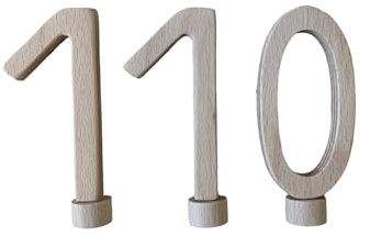 Zahlenstecker 1 1 0 Geburtstagsstecker Zahlen Holz naturfarben Natur Deko Zubehör für Geburtstagszug Geburtstagsring Geburtstagstisch
