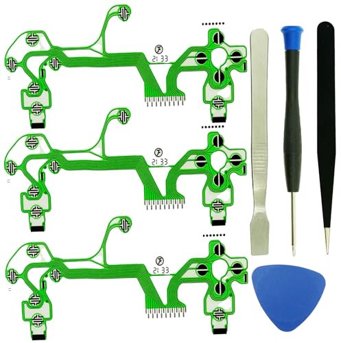 CTHTBZ 3pcs Replacement Handle Keypad Pads Flex Ribbon Circuit Board Conductive Film for PS4 Slim Pro Controller JDM-050 JDM-055