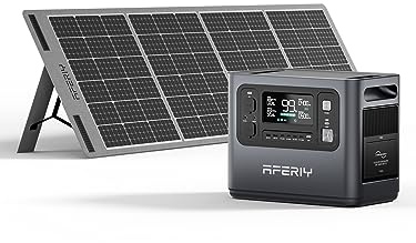 AFERIY Portable Power Station 1200W with Solar Panel 200W, Power Station 960Wh with Portable Solar Panel 200W, Solars Generator for Camping, Emergency Backup, RVs, Outdoor