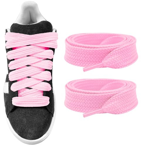 UamGlsob Cordones Planos Extra Anchos de 15mm para Adidas Campus 00s Zapatillas, Cordones Cordón Gruesos para Sneakers y Deportivas (Pink, 45/115cm)