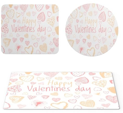 EHOMERY Mauspad Cool Mousepad Personalisiert Valentinstag Mauspad 3XL Mousepad Orientteppich Für Die Schreibtischdekoration - 3 Pack [30x80 cm, 20x24 cm and Dia 20 cm]