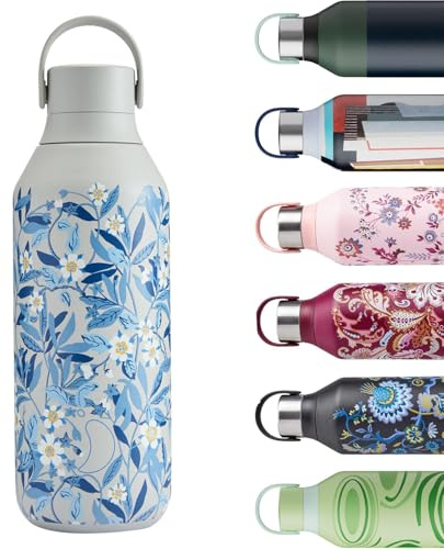 Chilly’s Gourde Emma Bridgewater - Bouteille Isotherme en INOX, Réutilisable pour Boissons Chaudes & Froides - Étanche, sans Condensation - Brighton Blossom, 500ml