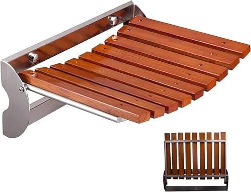 MIAOMI Klappbarer Duschsitz, Badezimmerhocker für Senioren mit Behinderung, Wandmontage, Duschsitz, Holz-/Stahlrahmen, Stuhl, Duschhocker(376x137x303mm)