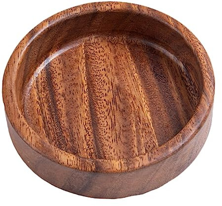OKUMEYR 1pieza Bandeja De Aperitivos De Madera De Nogal Diseño Simple y Natural para Servir Casa o Restaurante Duradera y Multifuncional Bandeja De Comida Redonda para Snacks y Dulces