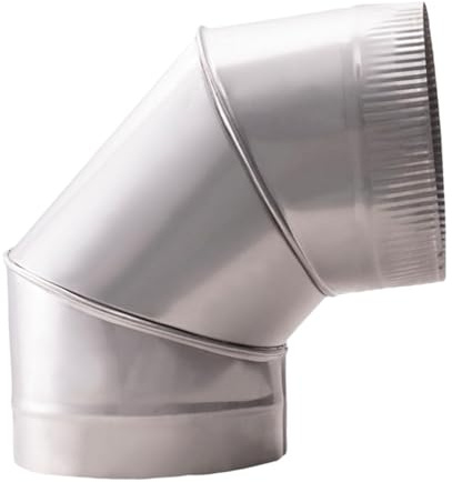 Sharplace Codo de Tubo de Estufa de Acero Inoxidable de 90 Grados para Reemplazo de Estufa de Leña, Versátil, Resistente a La Oxidación, Adaptador de Tubo de Hu, Identificación 20cm