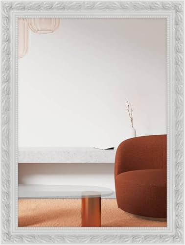 nielsen HOME Wandspiegel, 50 x 70 cm, Holz, Weiß, Spiegel für alle Wohnbereiche, Hoch- & Querformat, anpassbare Aufhänger, Francesca