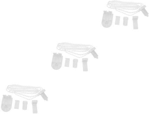 ABOOFAN 3 Sätze Vorhang Zubehör Jalousie Kettenrolle Blind Perlen Zauberstab automatisch Pole rolladen Reparatur Set rollladen ersatzteile Vorhangbeschläge Perlenketten für Rollos Abs Weiß