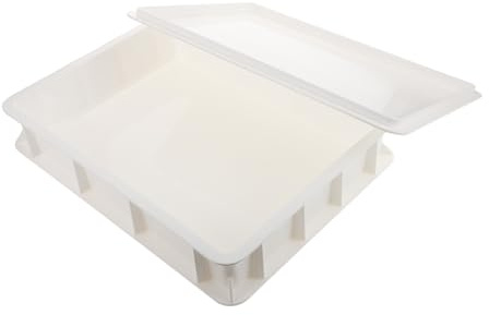 Cabilock Contenitore Lievitazione Pizza per Impasto Impilabile Coperchio | Plastica Bianca, Uso in Cucina Domestica e Panetteria, Struttura Robusta con Tenuta Dell’umidità