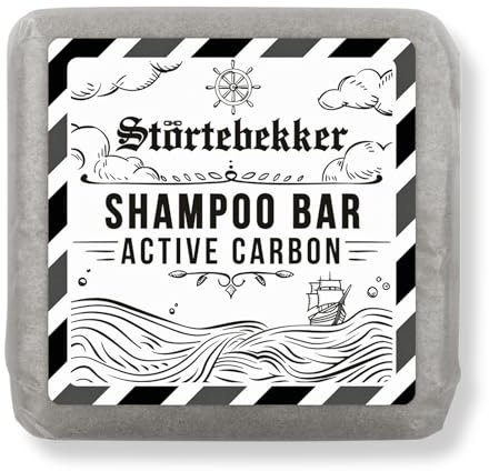 Störtebekker Premium Shampoo Bar Active Carbon | Shampoo solido da uomo e donna con carbone attivo | 3 in 1 sapone da doccia per uomini | cura intensiva per capelli e cuoio capelluto – vegano