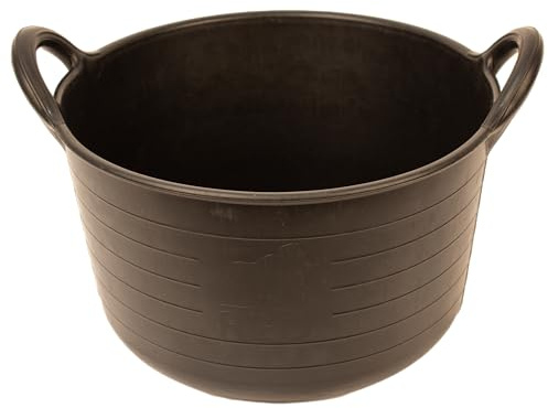 Red Gorilla Flexible Rubber Type Skip Feed Bucket Tub Feeder Trough Large 2 Handled Sturdy Utility Basket Eco Friendly for Animal Feeding Garden Stable Building Site Produced in UK 30 Litre Capacity