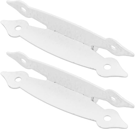DOITOOL Cerniere Antiche per Porte D’Epoca 35 Pollici in Ferro Bianco Set da 2 Cerniere Decorative per Ante di Mobili e Scatole di Legno Design Vintage per Armadietti e Portagioie