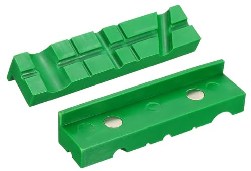 HARFINGTON 1 Set Vise Jaw Pads 5 Rubber Magnetic Vise Soft Jaws Standard Anti-Scratches Vice Covers Tools for DIY Making Woodworking Clamping Plumbing, Green