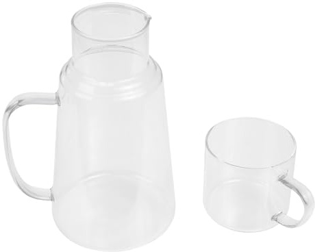 VICASKY Pichet à Eau en Verre Borosilicaté 1300 Ml Gobelet Amovible Transparent, Bouteille D'eau Froide Grosse Capacité pour Jus de Fruits, la Cuisine et Boissons Fraîches