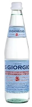 S.Giorgio Sparkling Water in Glass Bottles, Natural Italian Mineral Water, Low Nitrate, 5x500ml, from Sardinia, opd goods