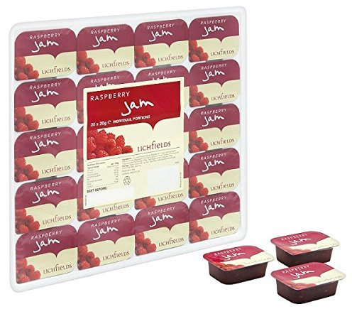 Lichfields Mermelada de frambuesa porciones individuales - 20g (60)