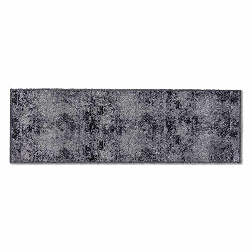 Astra Flauschige Sauberlaufmatte weich - Pure & Soft - Allover grau 50 x 150 cm - Waschbarer Küchenteppich innen - Türmatte strapazierfähig - Teppich läufer