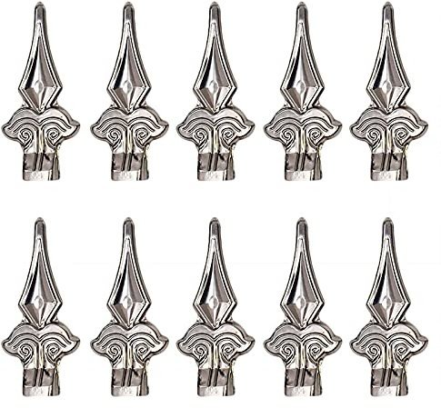 CLLX 10 x Chapeau Poteau, Chapeau Poteau Bois en Forme de Piquet en Acier Galvanisé pour Vintage Décoration de Clôture,Argent,20x20mm