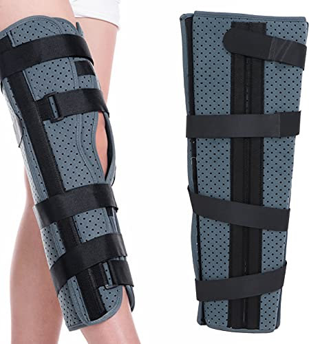 Soporte de rodilla para inmovilizador, inmovilizador de rodilla ajustable, alivio del dolor en las articulaciones, férula de rodilla transpirable, soporte para piernas