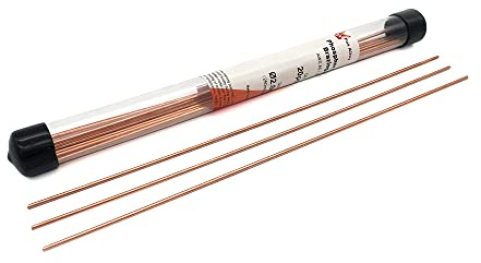 Fox Alloy 20pcs Copper Brazing Rods BCuP-2 (5/64) 2mm Phosphorus Round Self Fluxing Welding Brass Brazing Rod Sticks TIG Arc Pipes for Air Conditioner Refrigerators Pipe Gas (Bcup-2 20PCS)