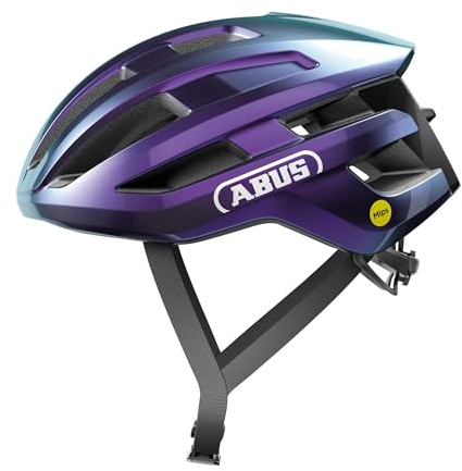 ABUS cykelhjälm PowerDome MIPS – Lättviktshjälm med smart ventilationssystem och stötskydd – Made in Italy – För män och kvinnor – Lila, storlek M