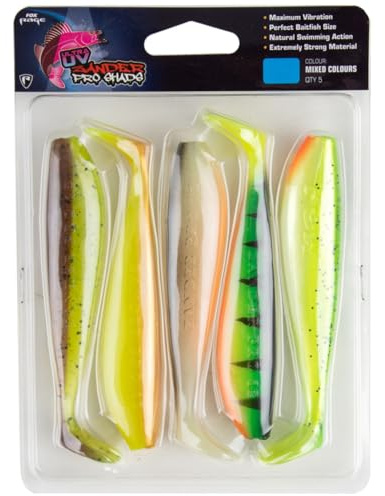 Fox Rage Gummibete för jiggning och spinnfiske på rovfisk gös Pro Shad Mixed UV-färgpack, längd: 7,5 cm