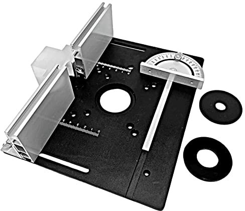 UZSPAC Plaque Défonceuse sur Table Toupie en Alliage D’Aluminium avec 2 Anneaux D'insertion pour Le Travail du Bois, Banc de Menuiserie (Color : Red Push Ruler Set of Three)