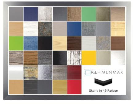 MDF Rahmen Skane für Bild 48x64cm Alu Gebürstet Dekor mit Acrylglas