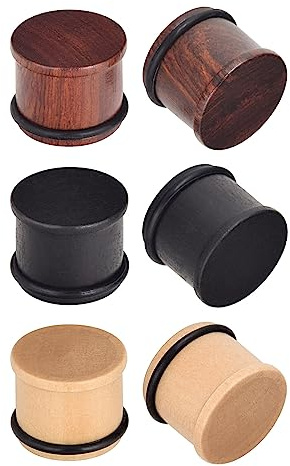 Longbeauty 6 Stk Ohr Plug Flesh Tunnel Set Double Flared Ohr Expander Piercing Schmuck in 3 Farben