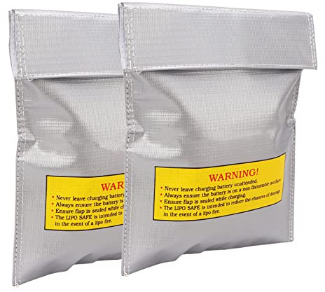 2Pcs Lipo Battery Safe Bag, Fireproof Box Fireproof Explosionproof Large Capacity Bag Lipo Battery Storage Guard Safe Pouch 7.1x9.1x0.2in