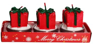 Juego de 3 Velas de Navidad Velas Decorativas navideñas para Decoraciones navideñas