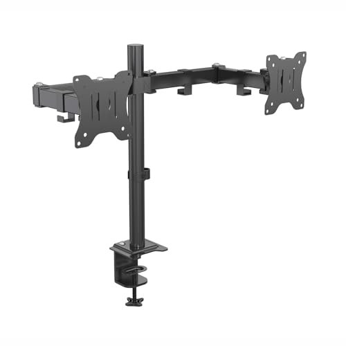 SVITA MOKPO Monitorhalterung 2 Monitore 15-27 Zoll Tisch Höhenverstellbar mit Neigung VESA 75/100 Schwarz