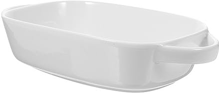 MAGICLULU Portavivande in Ceramica Con Doppio Manico Piatto Da Cucina Piatto Per Insalata Per Servire Facilmente