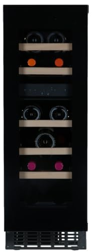 Vinata Vélan Weinklimaanlage Freistehend oder Unterbau - Schwarz - Weinkühlschrank 16 Flaschen - 88 x 29.5 x 57.5 cm - Weinschrank Glastür