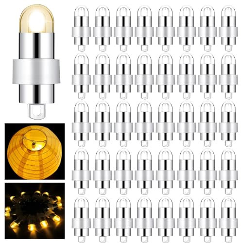 Juego de 40 mini globos LED impermeables para linternas de papel, para bodas y fiestas, color blanco cálido