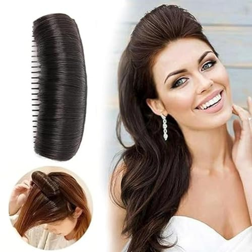 Almohadilla invisible para el pelo, moño invisible, peine en la frente, clip de pelo natural para dar volumen, realza el cabello para niñas, cabello largo y corto