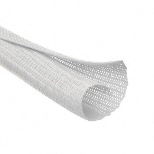 MGI SpeedWare Braided Split-Sleeve White Wire Loom for High-Temperature Automotive Harness and Home Cable Management 25 feet (3/4)