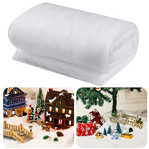 Sumind Coperta di Neve di Natale Coperta di Neve Finta Arrotolata per Interni Coperte di Neve Artificiali per Natale Decorazioni per Villaggio e Parete(1 Pezzo,4,9 x 6,6 Feet)