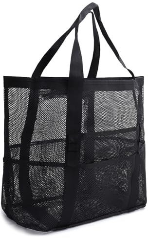 PTILSERY Strandtasche mit mehreren Taschen, große Kapazität, Handtasche, hohle Umhängetasche, Strandspielzeugtasche, Urlaubstasche, Sandspielzeug, Aufbewahrungstasche