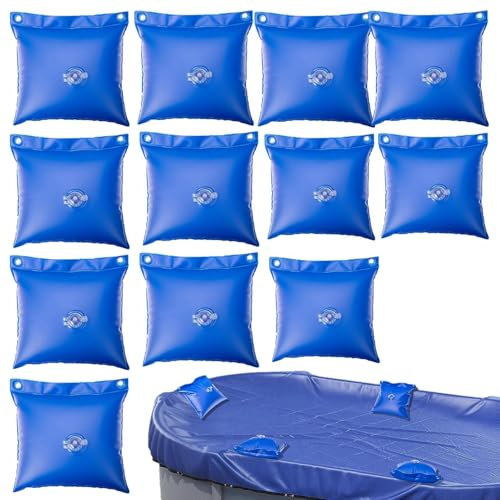 12 x Poolgewichte für Pools, dicke PVC-Taschen, Schwimmgewichte für Schwimmbäder, wasserfeste Winter-Pool-Gewichte für den Außenbereich, robuste Wassersäcke für Poolabdeckungen und Zelte