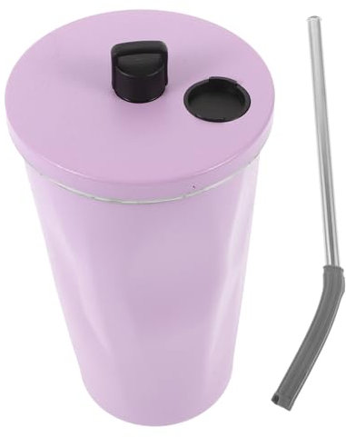 Cabilock Vaso Térmico Creativo De Acero Inoxidable 500 Ml Para Café Con Pajita y Tapa, Portátil Para Viajes y Uso Exterior, Taza Aislada Multifuncional, Resistente y Práctica
