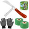 Nuo desire 4 Pezzi Coltello da Innesto,Kit di Utensili per Innesto con Nastro Pellicola Innesti Guanti da Giardinaggio,Coltello da Potatura Alberi da Frutto per Piante di Fiori e Rami Germogliare