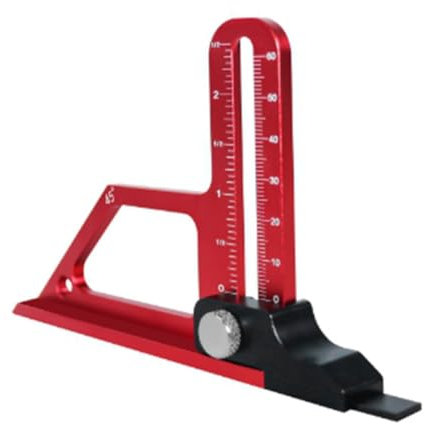Suoumwa 0-60mm Adjustable Table Saw Depth Gauge Aluminum Alloy Measuring Gauge for Setting Up Blade Router Bits Height