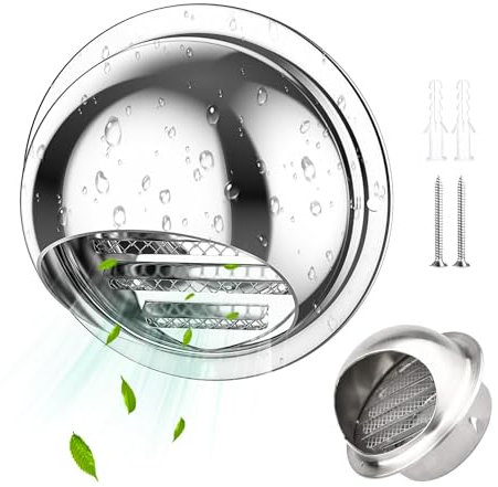 Griglia Di Ventilazione Rotonda Da 60~200 Mm, Griglia Di Ventilazione A Sfera In Acciaio Inox 201, Cucina Bagno Ufficio Presa Di Ventilazione A Parete Esterna(190mm-7.48in)
