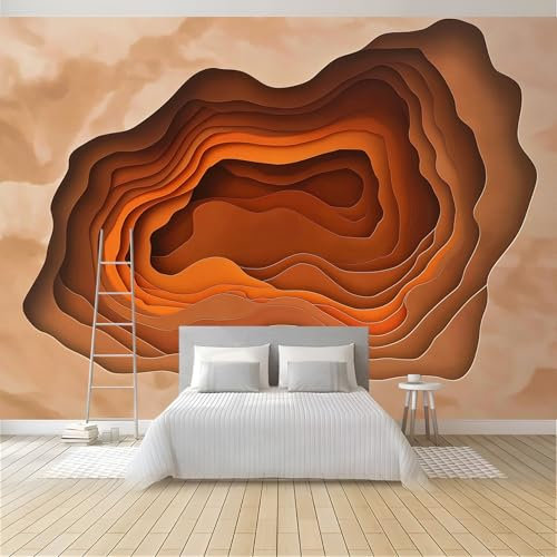 Papel Pintado Pared Espacio 3D Fotomurales 3D Tv Fondo Pared Moderno Dormitorio Murales, 300x210cm - 6 partes Fotografía, Geometría Profunda