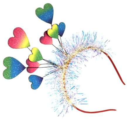 DECHOUS Buntes Regenbogen-Herz Haarreif Für Damen – Festliches Haaraccessoire Mit Konfetti-Design Für Valentinstag Und Hochzeitsfeiern – Trendiges Stirnband Im Herz Style