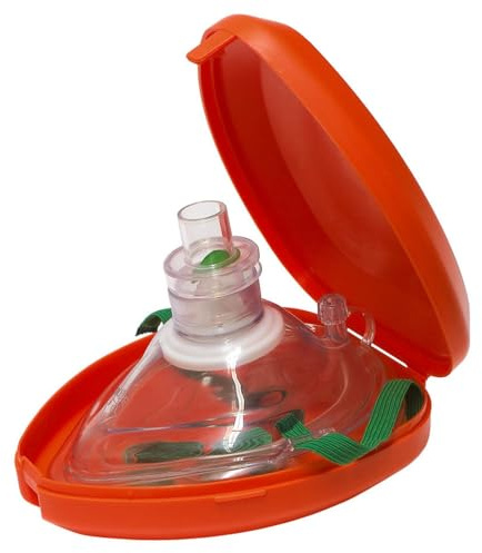 Dönges Beatmungsmaske mit Bakterienfilter Einwegventil im orangen Hardcase 02-350, Platzsparend und leicht zu transportieren, Bakterienfilter und Einwegventil zum Schutz vor Kreuzkontamination